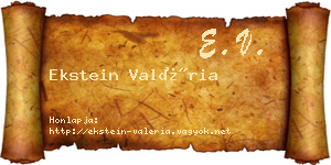 Ekstein Valéria névjegykártya